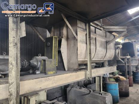 Ribbon blender mixer for powders coated in carbon steel 4 tons