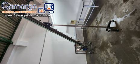 JHM stainless steel inclined screw conveyor with receiving silo