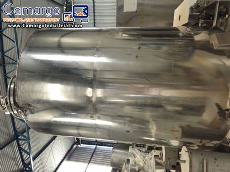 Stainless steel tank for storage and agitation 1500 liters