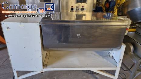Horizontal paddle mixer in stainless steel, 200 liters, 2 HP.