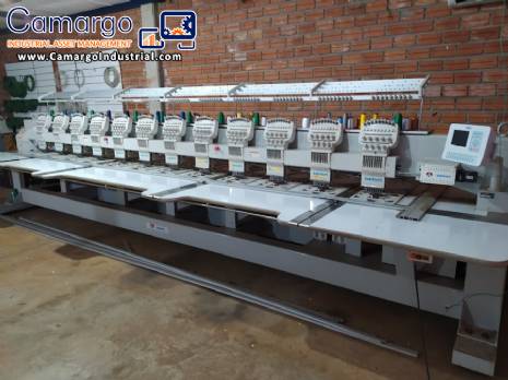 Automatic machine to embroider 12 heads and 9 colors Sansei