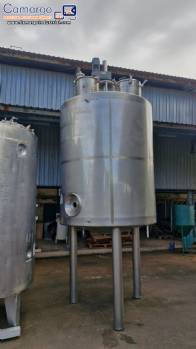 Stainless steel 304L jacketed mixing reactor tank, 5,000 liters, year 2020, Plurinox